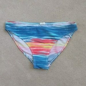 Watercolor Stripe Low Rise Bikini Swim Bottom